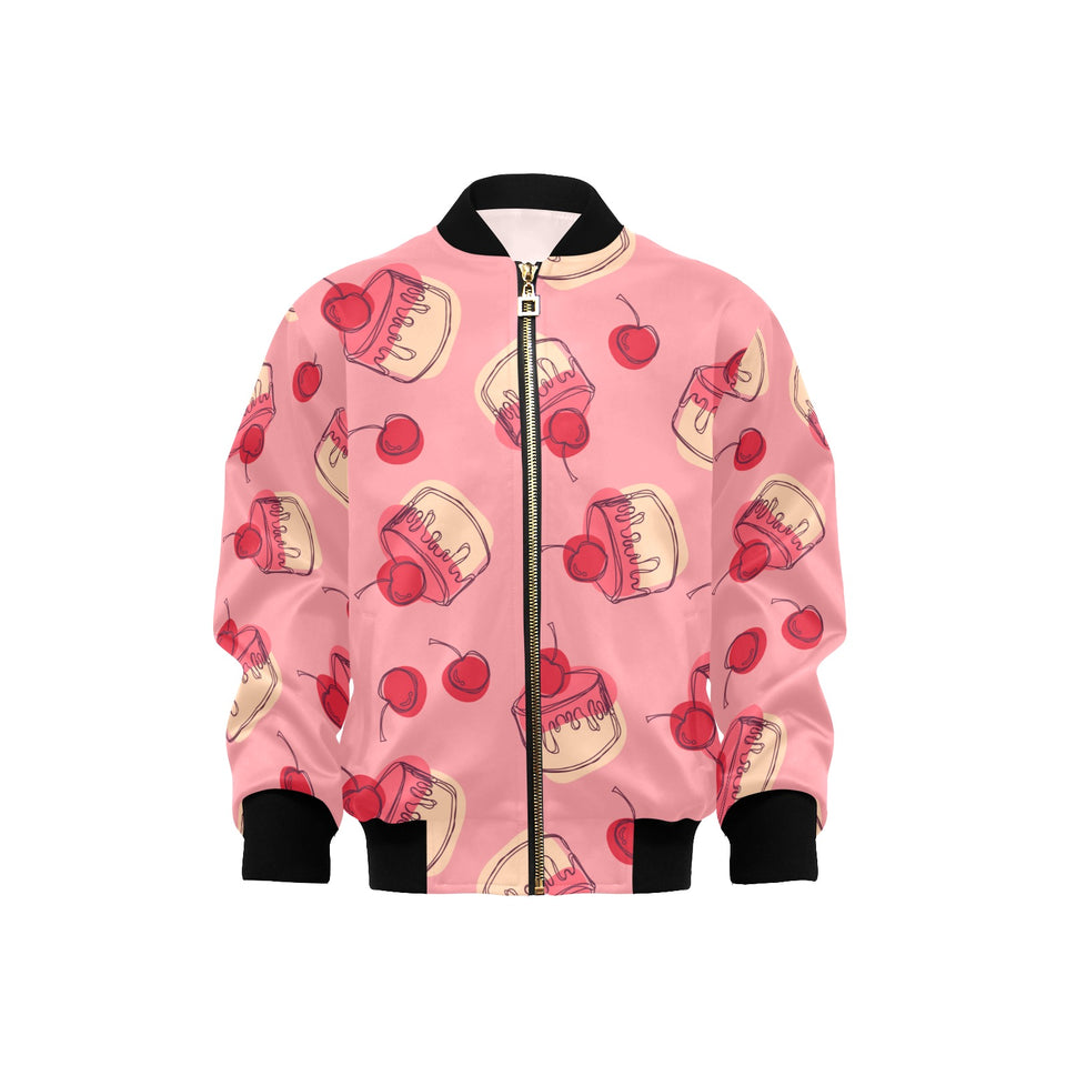 Cake cherry pattern Kids' Boys' Girls' Bomber Jacket