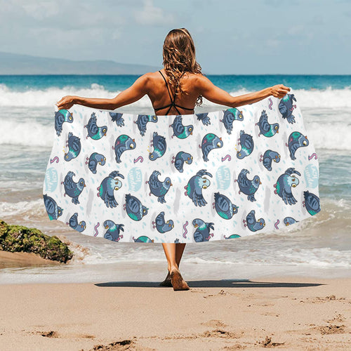 Pigeon Pattern Print Design 02 Beach Towel