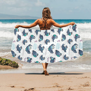 Pigeon Pattern Print Design 02 Beach Towel