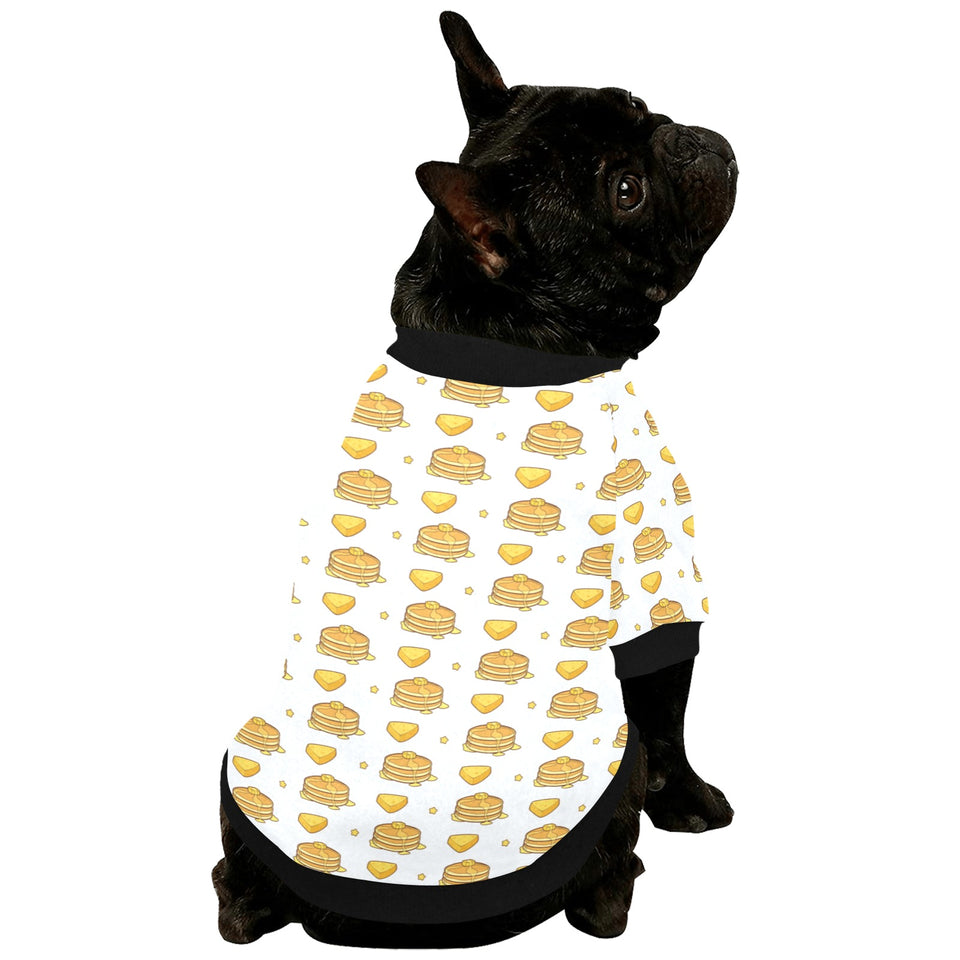 Pancake Pattern Print Design 03 All Over Print Pet Dog Round Neck Fuzzy Shirt