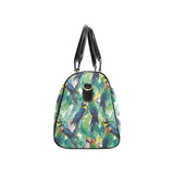 Colorful parrot exotic flower leaves Travel Bag