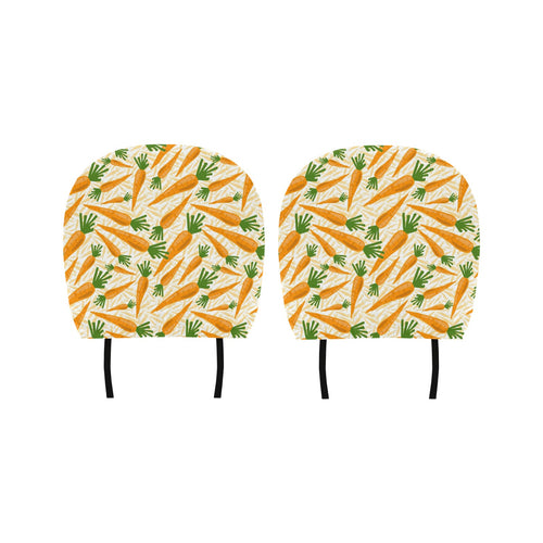 Carrot Pattern Print Design 01 Car Headrest Cover