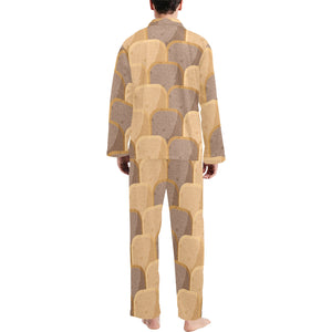Bread Toast Pattern Print Design 04 Men's Long Pajama Set