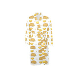 Pancake Pattern Print Design 03 Men's Long Sleeve Belted Night Robe