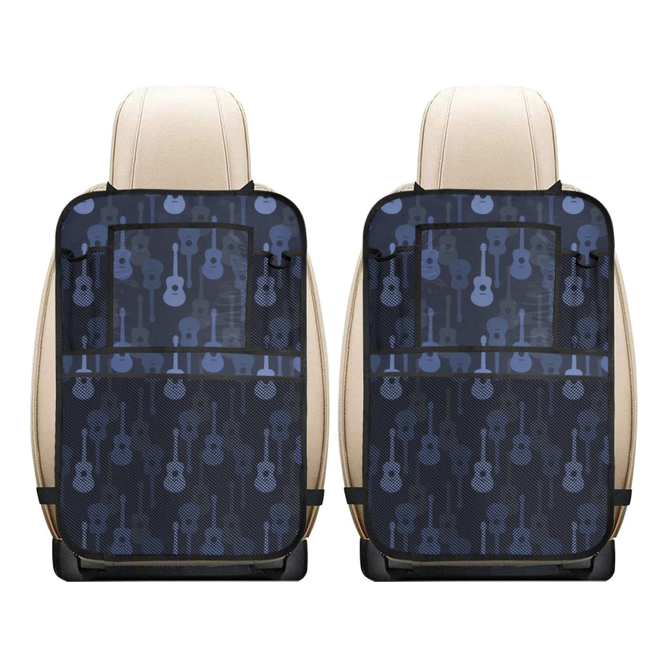 Blue Theme guitar pattern Car Seat Back Organizer