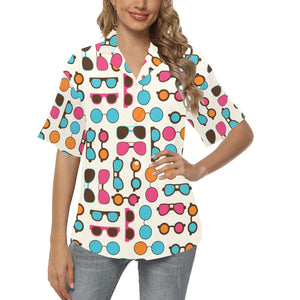 Sun Glasses Pattern Print Design 03 Women's All Over Print Hawaiian Shirt