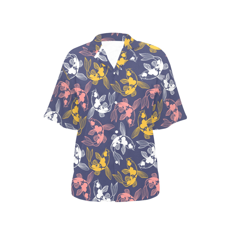 Koi Fish Carp Fish pattern Women's All Over Print Hawaiian Shirt