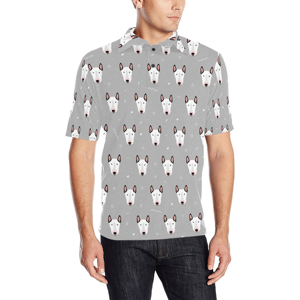 Bull Terrier Pattern Print Design 05 Men's All Over Print Polo Shirt