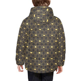 Casino Cards Suits Pattern Print Design 01 Kids' Boys' Girls' Padded Hooded Jacket