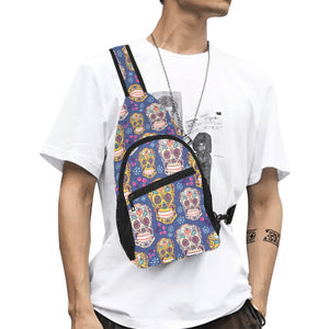 Sugar skull flower pattern All Over Print Chest Bag