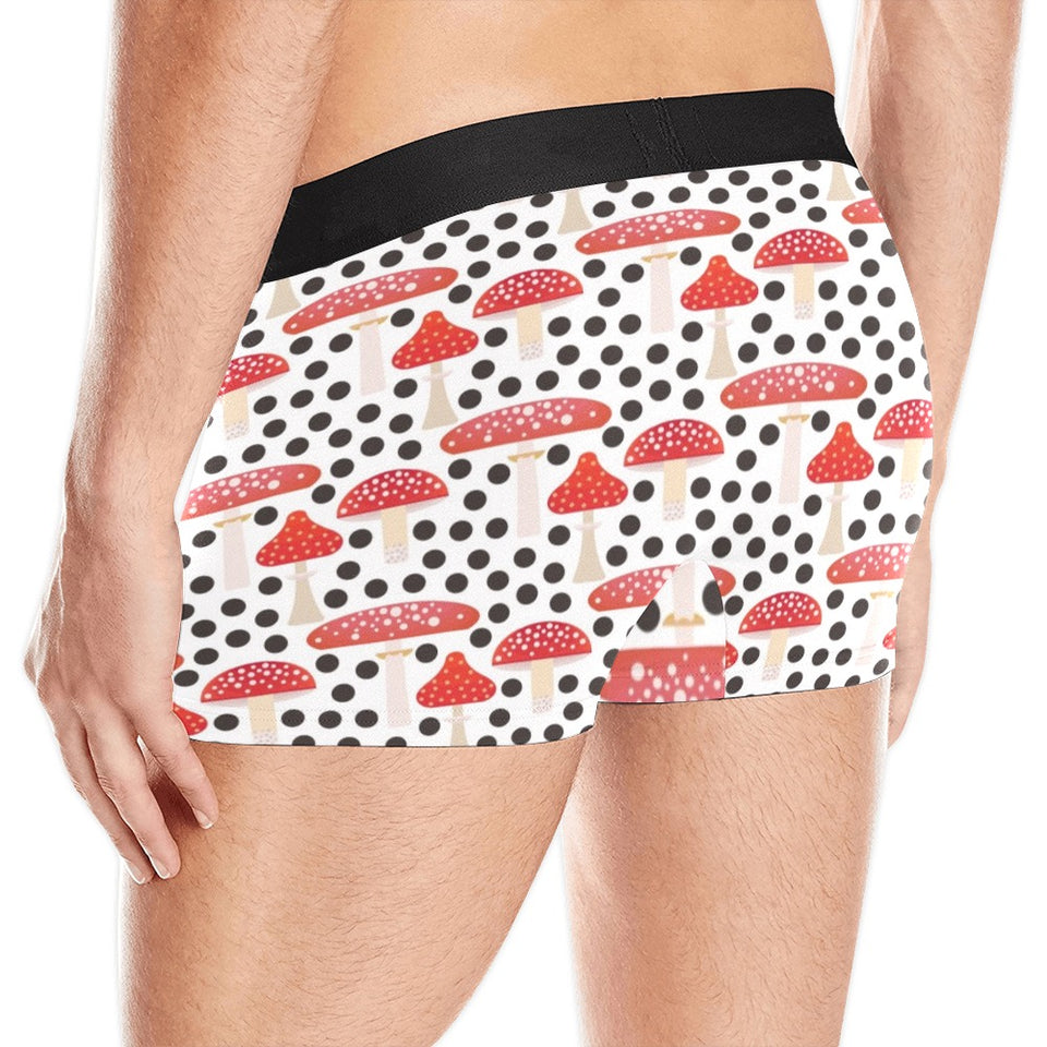 Red mushroom dot pattern Men's All Over Print Boxer Briefs Men's Underwear