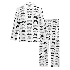 Mustache Beard Pattern Print Design 04 Men's Long Pajama Set