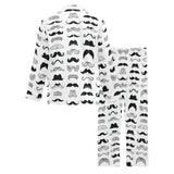 Mustache Beard Pattern Print Design 04 Men's Long Pajama Set