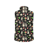 Raccoon watermelon pattern Women's Padded Vest