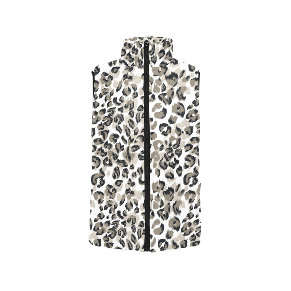 Leopard skin print pattern Women's Padded Vest