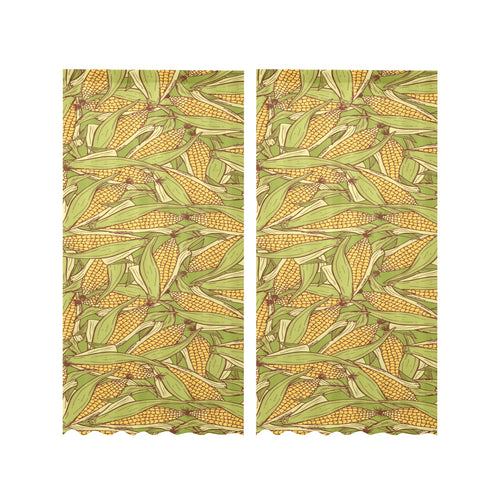 Corn Pattern Print Design 01 Gauze Curtain