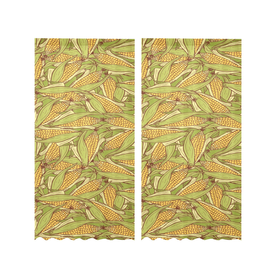 Corn Pattern Print Design 01 Gauze Curtain