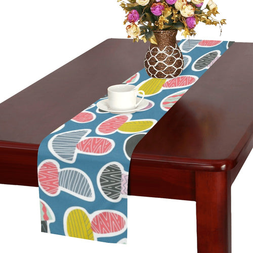 Colorful mushroom design pattern Table Runner