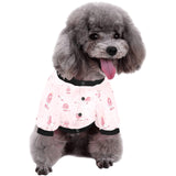 Poodle dog pink color theme All Over Print Pet Dog Round Neck Fuzzy Shirt