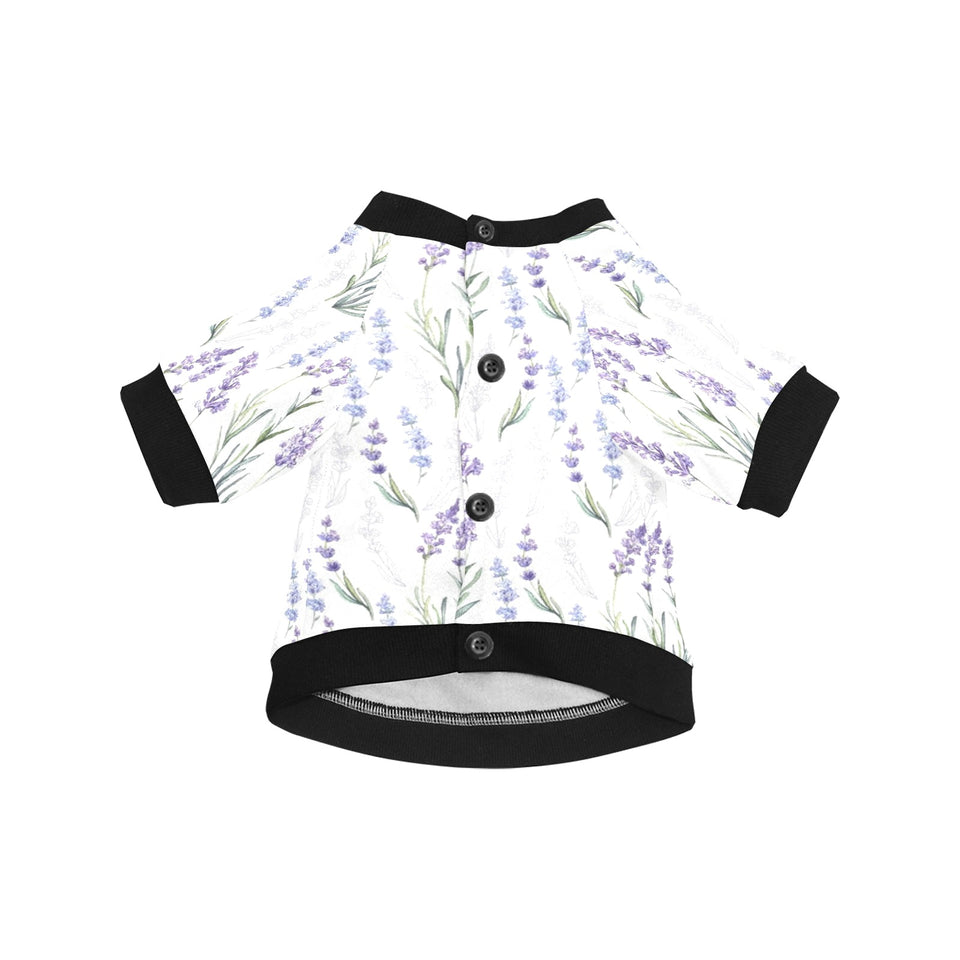Hand painting Watercolor Lavender All Over Print Pet Dog Round Neck Fuzzy Shirt