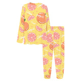 Grapefruit yellow background Women's All Over Print Pajama Set