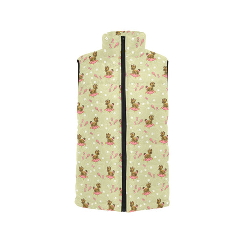 Yorkshire Terrier Pattern Print Design 01 Men's Padded Vest