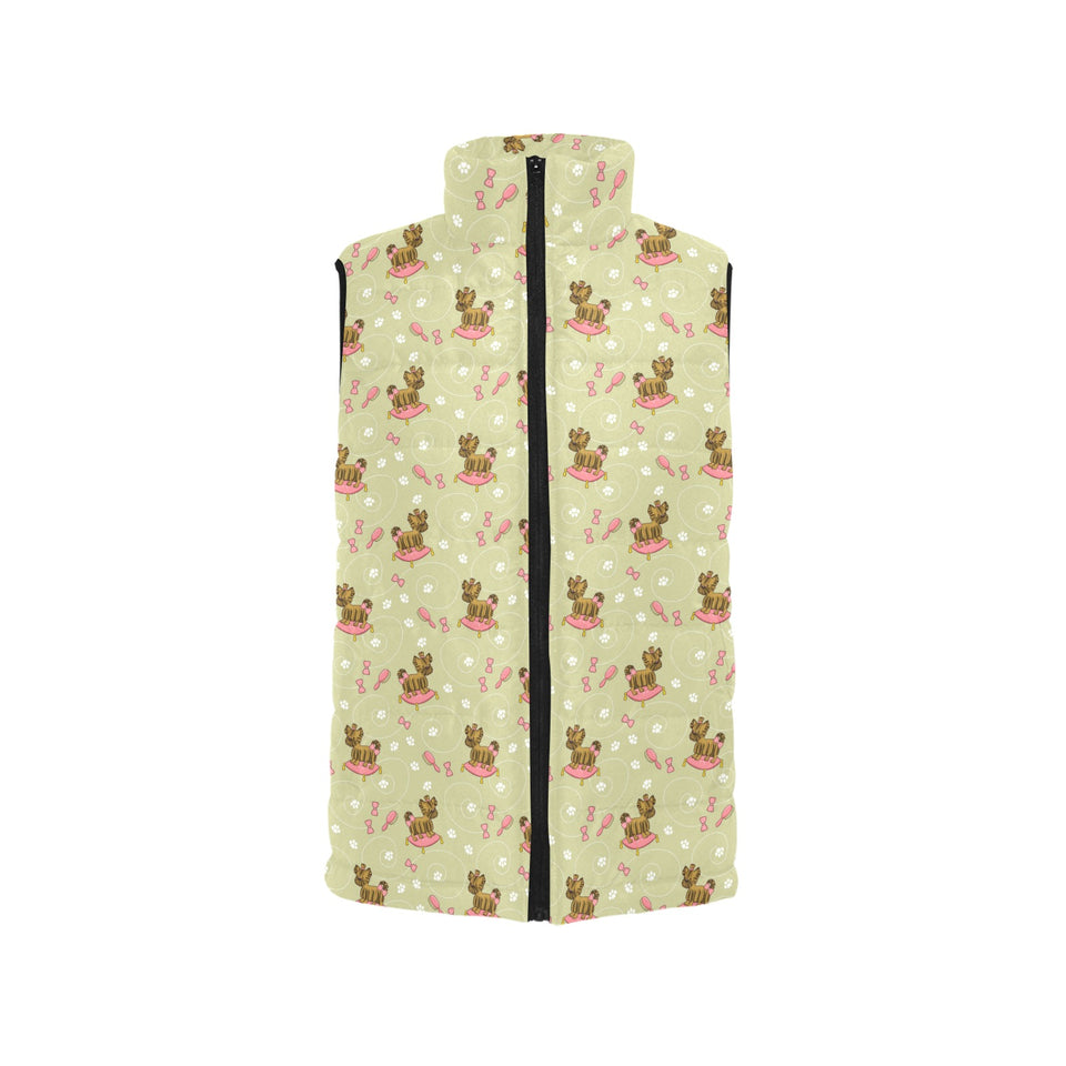 Yorkshire Terrier Pattern Print Design 01 Men's Padded Vest