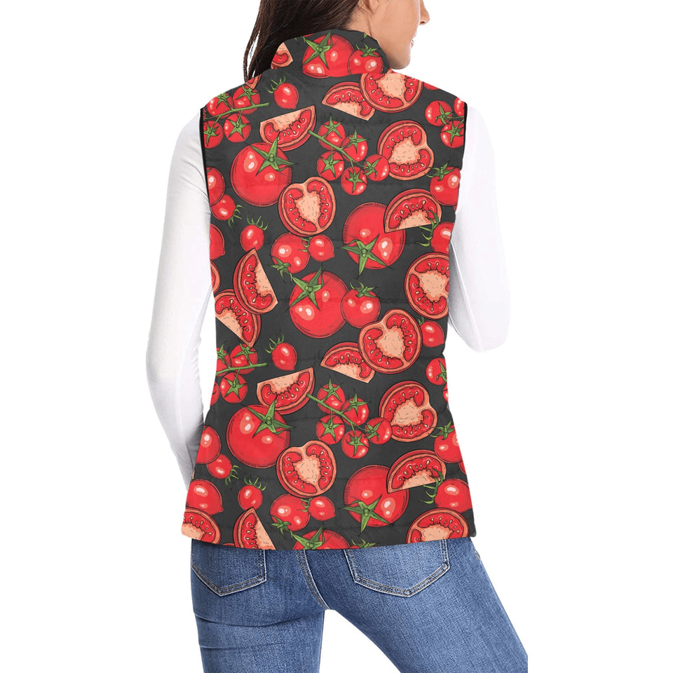 Tomato black background Women's Padded Vest