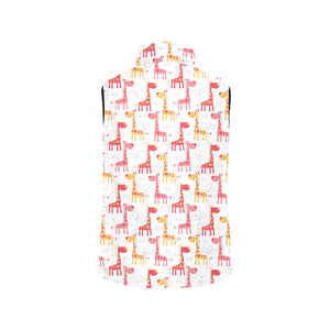 Giraffe Pattern Print Design 03 Men's Padded Vest
