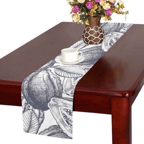 Guava tropical hand drawn pattern Table Runner