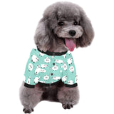 Cute sheep green background All Over Print Pet Dog Round Neck Fuzzy Shirt