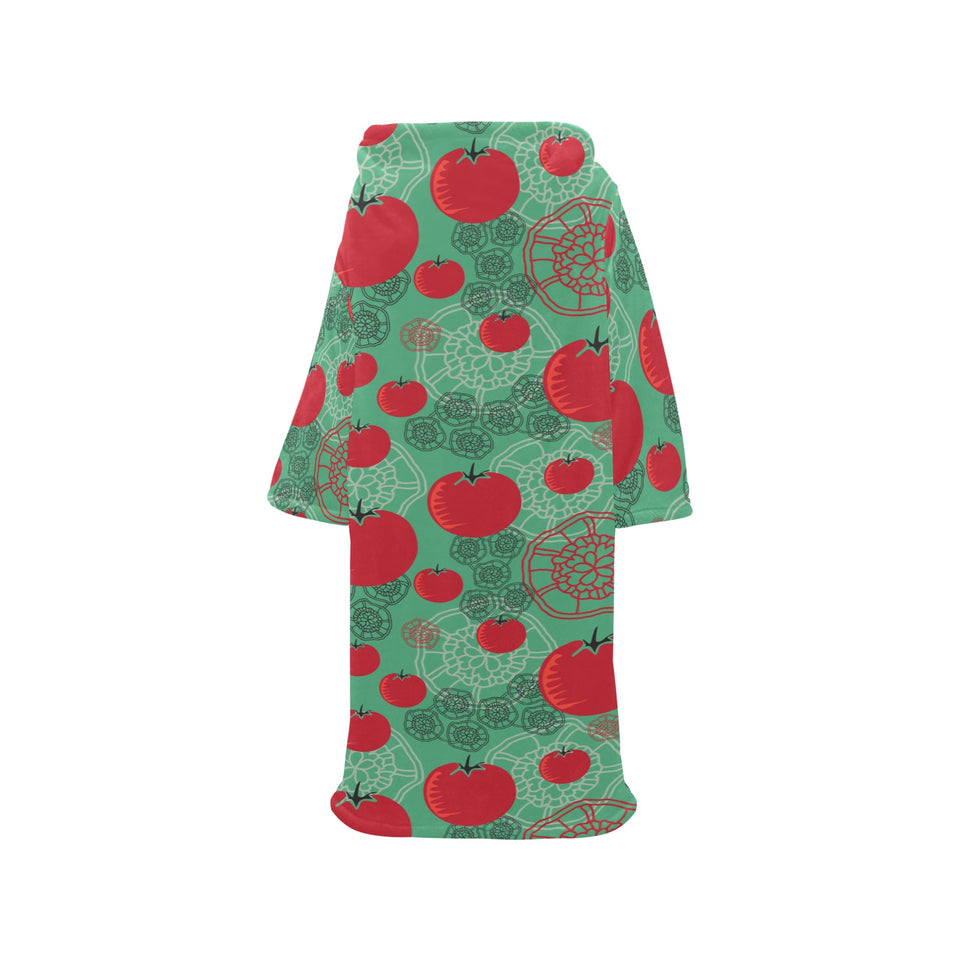 Tomato design pattern Blanket Robe with Sleeves