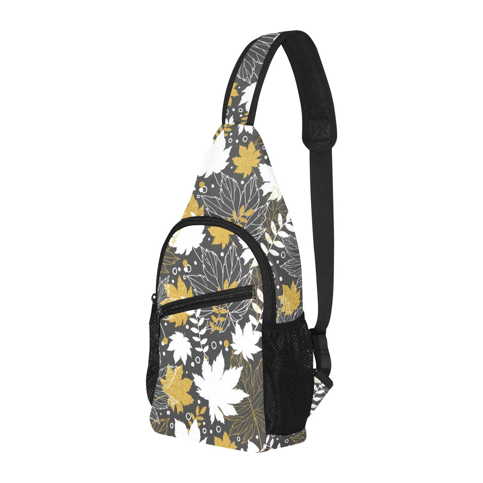 Beautiful gold autumn maple leaf pattern All Over Print Chest Bag