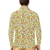 Popcorn Pattern Print Design 03 Men's Long Sleeve Polo Shirt