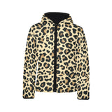 Leopard print design pattern Kids' Boys' Girls' Padded Hooded Jacket
