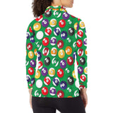 Billiard Ball Pattern Print Design 02 Women's Long Sleeve Polo Shirt
