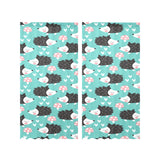 Hedgehog Pattern Print Design 03 Gauze Curtain