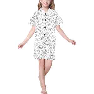 Potato Chips Pattern Print Design 04 Kids' Boys' Girls' V-Neck Short Pajama Set