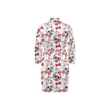 Yorkshire Terrier Pattern Print Design 04 Men's Long Sleeve Belted Night Robe