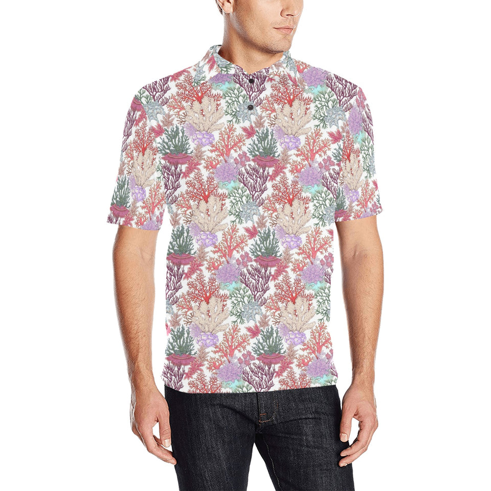 Coral Reef Pattern Print Design 03 Men's All Over Print Polo Shirt