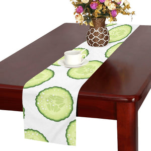 Cucumber slices pattern Table Runner