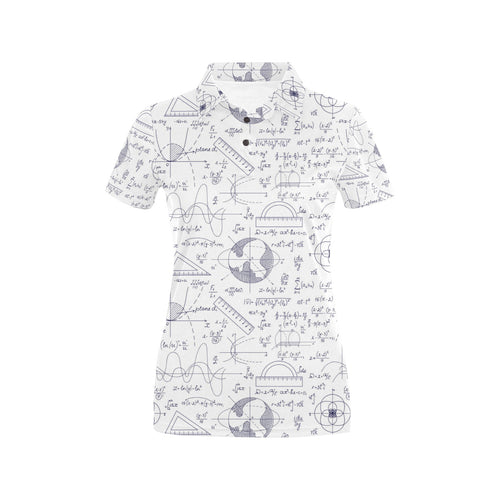 Math Pattern Print Design 03 Women's All Over Print Polo Shirt