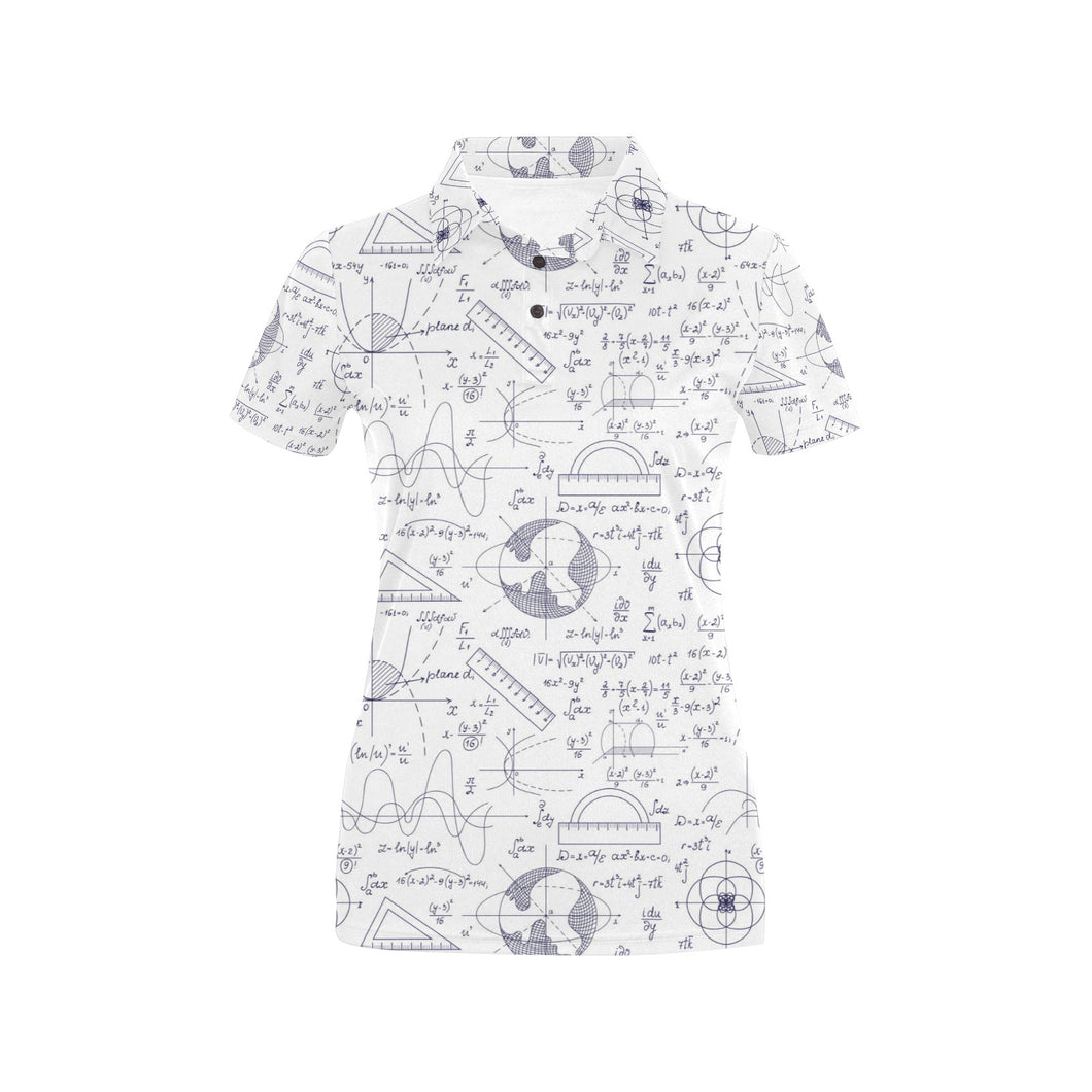 Math Pattern Print Design 03 Women's All Over Print Polo Shirt