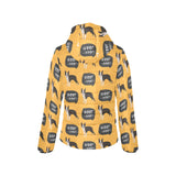 Boston terrier design pattern Women's Padded Hooded Jacket