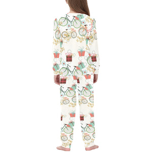 Bicycle Pattern Print Design 05 Kids' Boys' Girls' All Over Print Pajama Set