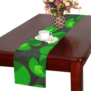 Frog waterlily pattern Table Runner