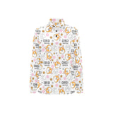 Corgi Dog Pattern Women's Long Sleeve Polo Shirt