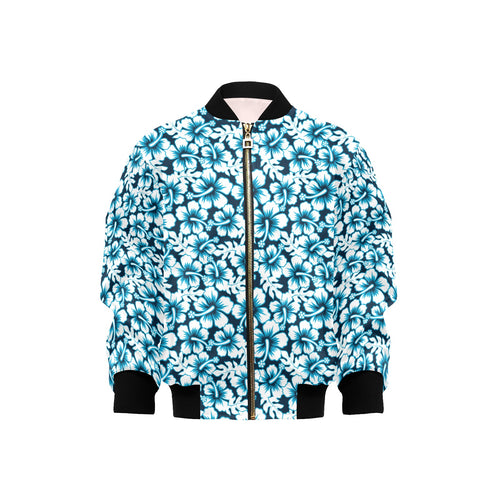 Hibiscus Pattern Print Design 04 Kids' Boys' Girls' Bomber Jacket
