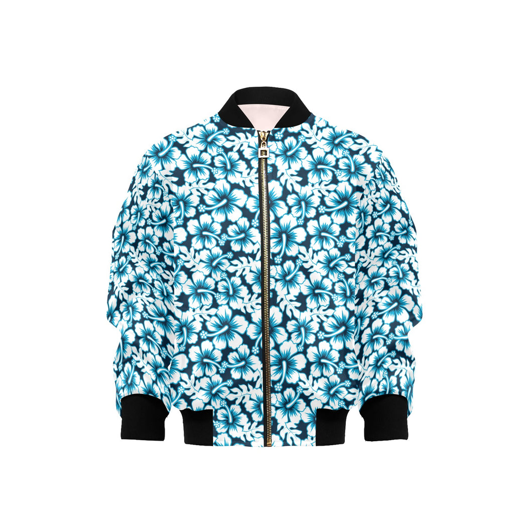 Hibiscus Pattern Print Design 04 Kids' Boys' Girls' Bomber Jacket