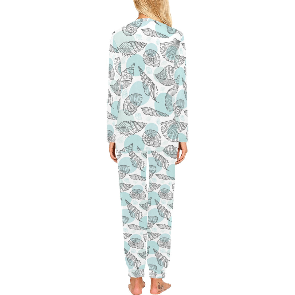 Shell polynesian tribal Women's All Over Print Pajama Set